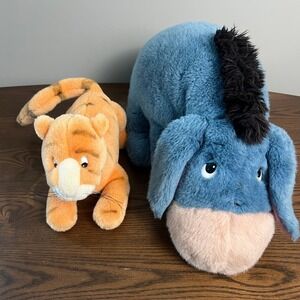 Disney Winnie the Pooh Eeyore and Tigger Plush Toys Classic Lot of 2